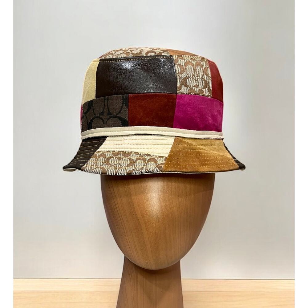 Y2K Coach Signature Patchwork Crusher Hat Size M/L - Picture 2 of 10